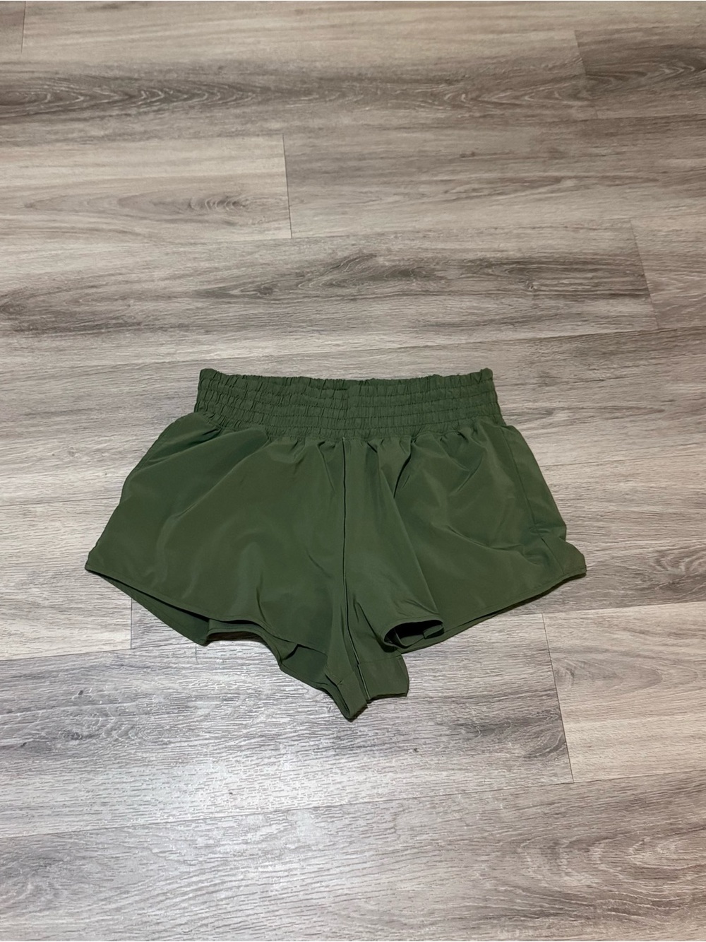 aerie Olive Green Athletic Shortie with Elastic Waistband